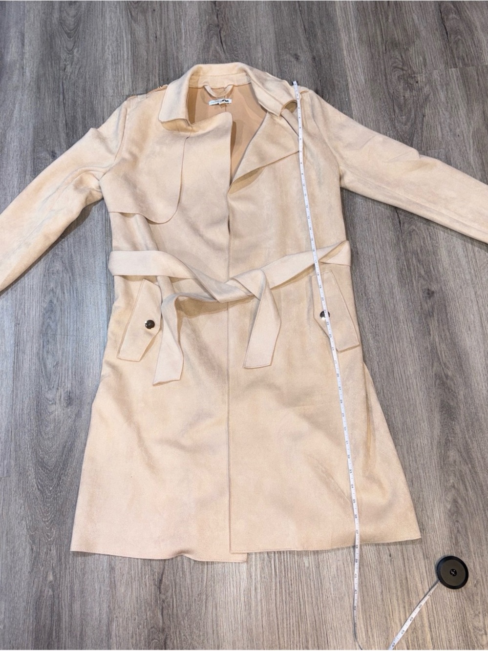 Fashion Nova Cream Belted Trench Coat